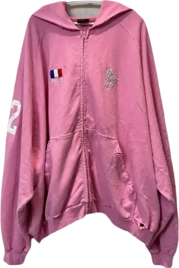 Balenciaga Distressed Polo Hoodie (Pink) Rep — Kakobuy Spreadsheet