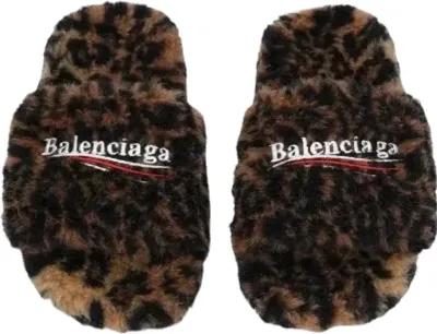 Balenciaga leopard fur slides Rep