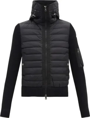 Moncler Down Hooded Wool Cardigan (Real Goose filling) Rep