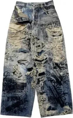 Acne 3D Print Scribble Jeans Rep