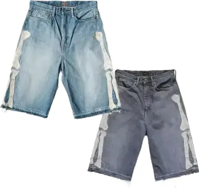 Kapital Skeleton Denim Shorts Rep